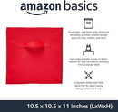 Amazon Basics Cube Organizer Storage Bins Handles, Collapsible Fabric, Pack of 6, 10.5"x10.5"x11", Red by CozyNest Decor