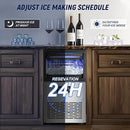 Commercial Ice Maker Machine 100LBS/24H with 20LBS Storage Bin, Gallon Water & Facuet Water Inlet, 36PCS 15" Wide Undercounter/Freestanding Ice Maker Machine for Home Bar Outdoor, Self Cleaning by CozyNest Decor