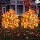 TORONTOKYO 2 Pack Fall Solar Outdoor Lights, Fall Decor 40 LED Maple Leaves Solar Stake Light with 8 Modes, Waterproof Fall Garden Lights Thanksgiving Decorations for Autumn Yard Pathway Outside by GreenHaven Gardens