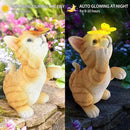 Solar Garden Statue Cat Figurine,Resin Cat Statue Playing Butterfly,Outdoor Decoration for Patio,Balcony,Yard, Lawn-Unique Housewarming Gift for Garden Mom Grandma by GreenHaven Gardens