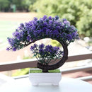 Small Artificial Plants Greenery Desktop Bonsai - Purple Plastic Fake Plants for Home Decor Indoor Bookshelf Office Desk Bathroom Room Decor, Tall 8.5" by GreenHaven Gardens