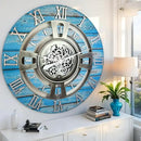 The Gears Clock Real Moving Gear Wall Clock England Line (Ocean Blue, 36 inches (90 cm)) by CozyNest Decor