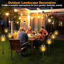 Mini Solar Tiki Torches with Flickering Flame Effect - 12LED Torch Lights Outdoor Waterproof, Perfect for Festival Decorations, Yard, Garden, Patio & Pathway Landscape Lighting (Set of 8) by GreenHaven Gardens