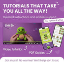 Cookie Box Crochet Kit for Beginners - Learn to Craft Amigurumi Stuffed Animals - Knitting Gift for Kids and Adults - Beginner-Friendly Yarn - Stitch-by-Stitch Video Tutorial - Turtle Hugo by TinyTreasures Baby Boutique