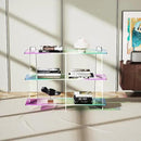 Acrylic Bookshelf, Small 3 Tier Open Bookcase for Small Spaces,Sofa Table, Hallway Entry Table for Home Living Room (Iridescent, 39.4" x 11.8" x 31.5) by CozyNest Decor