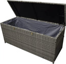 Oakland Living Grey Indoor and Outdoor Balcony Patio Deck Porch Pool 113 Gallon Wicker Storage Box Trunk Bin with Metal Frame by GreenHaven Gardens