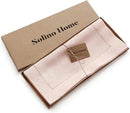 Solino Home Linen Pink Table Runner 48 Inches - Classic Hemstitch, 100% Pure Linen Coffee Table Runner 14 x 48 Inch Ideal for Dresser Tables - Halloween by CozyNest Decor