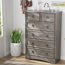 LGHM Modern 6 Drawer Dresser, Dressers for Bedroom, 44.33" Tall Chest of Drawers Closet Organizers & Storage Clothes - Easy Pull Handle, Textured Borders Living Room, Hallway, Gray by TinyTreasures Baby Boutique