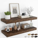 RICHFOCUS 36Inch Floating Shelves for Wall 2 Pack Shelves for Bedroom|Kitchen|Bathroom Wall Mounted Rustic Wood Floating Shelf with Invisible Brackets for Books|Storage|Decor, Rustic Brown by CozyNest Decor