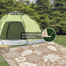 Pauwer Waterproof Outdoor Rug 8x10, Reversible Plastic Straw Patio Camping Rug, Indoor Outdoor RV Mat Carpet for Deck, Camper, Porch, Balcony, Backyard, Picnic, Floral Brown by GreenHaven Gardens