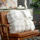 Cozy Bliss Faux Fur Throw Blanket for Couch, Fuzzy Soft Plush Thick Bubble Blanket for Sofa Bedroom Living Room, 108 * 90 Inches Cream White by CozyNest Decor