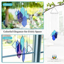 Stained Glass Window Hanging Sun Catchers Indoor Window Decor Azure Dream Stained Glass Panels Handcrafted Preassembled Vivid Real Stain Glass Art Reconfigurable by GreenHaven Gardens