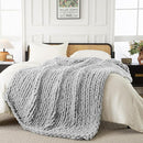 Ultra Soft Chunky Knit Blanket Throw -50x60 Hand Knitted Warm Chenille Throw Blanket, Home Decor Soft Thick Yarn Cable Knit Blanket Breathable Fleece Banket Christmas for Couch Bed Sofa Best GIF by CozyNest Decor