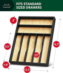 ROYAL CRAFT WOOD Luxury Bamboo Kitchen Drawer Organizer - Silverware Organizer - Utensil Holder and Cutlery Tray with Grooved Drawer Dividers for Flatware and Kitchen Utensils (7 Slot) by CozyNest Decor