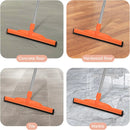 Floor Squeegee Scrubber, 17'' Heavy Duty Household Broom EVA Foam Blade Rubber Wiper Squeegee for Concrete Floor Garage Shower Bathroom Tile Scrubber 60'' Long Handle Multifunction Magic Broom(Orange) by GreenHaven Gardens