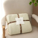 Longhui bedding Chunky Cable Knit Throw Blanket Lightweight Cream 100% Organic Cotton Blanket for Sofa Couch Bed Baby Nursery, Rustic Shabby Chic Modern Farmhouse, 60” x 80” Give Laundering Bag by CozyNest Decor