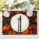 Pumpkin Maple Leaf Bird Fall Placemats Set of 4 Autumn Thanksgiving Seasonal Holiday Harvest Linen Table Mats Orange Brown Washable Place Mats for Party Kitchen Dining Outdoor Indoor Decor by CozyNest Decor