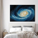 SIGNWIN 46"x72" Extra Large Framed Wall Art Spiral Galaxy Vivid Blue and Yellow Cosmic Space Illustration for Home Living Room Bedroom Decor (Frame Assembly Required) by CozyNest Decor