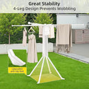 BIREN Clothes Drying Rack Foldable Extending Laundry Rack with 16 Clips Collapsible Clothing Rack Space-Saving Clothing Racks for Hanging Clothes, Indoor, Camping, Balcony, Outdoor by CozyNest Decor