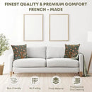Charlotte Home Furnishings Decorative Tapestry Pillow Cover 14x14 in, Le Pic Vert Couch Throw Pillow Cover, French Country Square Cushion Cases for Living Room Home Decor, Soft Cotton Jacquard Woven by CozyNest Decor