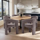 Charcoal Grey Chenille Dining Chairs Set of 6, Modern Barrel Dining Room Chairs Upholstered Accent Chair with Arms and Round Back for Living Room Kitchen Armchair No Assembly Needed by CozyNest Decor