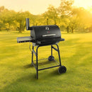 Grill Boss 23 Inch Charcoal Barrel Grill with Adjustable Grate, Large Cooking Area, Black by GreenHaven Gardens