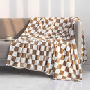 LOMAO Throw Blankets Flannel Blanket with Checkerboard Grid Pattern Soft Throw Blanket for Couch, Bed, Sofa Luxurious Warm and Cozy for All Seasons (Khaki, 50"x60") by CozyNest Decor