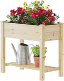 GHWIE Raised Garden Bed with Legs, Elevated Wooden Planter Box with Shelf,Large Garden Planter Outdoor for Backyard, Patio, Balcony by GreenHaven Gardens