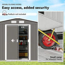 Outsunny 9' x 6' Outdoor Storage Shed, Garden Tool Metal Shed with Foundation Kit, Double Lockable Door, Air Vents and Sloping Roof, for Backyard, Patio, Lawn, Gray by GreenHaven Gardens