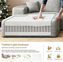 136" Sectional Couches for Living Room Modern Modular Sofa with L-Shape Couchs Upholstered Boneless Couch Deep Seat Sectional Couch with Chaise (Grey, Left Facing Chaise+3Seaters+Ottoman) by CozyNest Decor