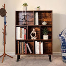 LEYAOYAO Cube Bookshelf 3 Tier Mid-Century Rustic Brown Modern Bookcase with Legs,Retro Wood Bookshelves Storage Organizer Shelf,Freestanding Open Book Shelves for Bedroom,Living Room,Office by CozyNest Decor