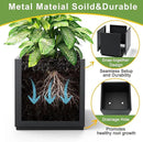 FENCY Large Square Planter 17" L x 17" W x 18" H, Planters for Outdoor Plants, Large Outdoor Planters for Porch Patio, Black Square Planter with Drainage Hole, All-Weather Use Cube Planter by CozyNest Decor