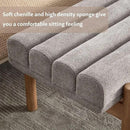 Upholstered Bench Grey Modern End of Bed Bench Chenille Fabric Bedroom Bench for Entryway Living Room Vanity Makeup Room, 47" Long, Wooden Legs by CozyNest Decor