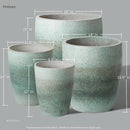 Emissary Bullet 18 in. Coastal Splash Ceramic Round Planter (18 in. L x 18 in. W x 21 in. H) with Drainage Hole by CozyNest Decor