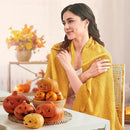 inhand Knitted Fall Throw Blanket for Couch and Bed, Knit Fall Decor Halloween Blanket with Tassel, Mustard Yellow Lightweight Decorative Farmhouse Warm Woven Blankets and Throws for Women, 60"x80" by CozyNest Decor
