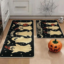 Halloween Kitchen Mat Set of 2, Pumpkin Ghost Bat Halloween Kitchen Decor, Halloween Rug for Floor, Indoor Spooky Home Decor with Non-Slip Backing,17 x 29 Inch & 17 x 47 Inch by CozyNest Decor