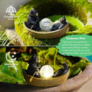 Solar Bears Boating Statues with Cracked Glass LED Lights – Funny Resin Bear Decor Garden Decorations for Patio,Balcony,Yard,Birthday Gifts for Women Mom by GreenHaven Gardens