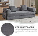 Convertible Sleeper Sofa Bed, Compression Folding Sofa with Pillow, No Assembly Required, Shape Frame, Floor Sofas Lounge Couch for Living Room, Bedroom, Small Spaces(Corduroy, 77''W, Dark Grey) by CozyNest Decor