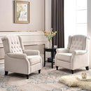 EBELLO 2 Pcs Pushback Recliner Chairs, Fabric Armchair Push Back Recliner with Rivet Decoration, Single Sofa Accent Chair for Living Room, Bedroom,Beige by CozyNest Decor