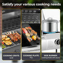 R.W.FLAME 3-Burner Propane Gas Grill With Sider Burner,304 Stainless Steel Propane Grill 34,000BTU,Multifunction & Protable Outdoor Barbecue Grill with Casters for Camping & Parties by GreenHaven Gardens