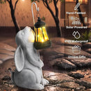 Solar Garden Outdoor Statues,Resin Rabbit Figurine Decorations with Solar Lantern, Outdoor Rabbit Art Decor for Lawn,Yard, Unique Housewarming Gift for Garden Home by GreenHaven Gardens