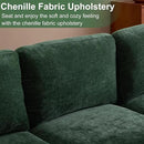Karl home U-Shape Sectional Sofa Couch 111" Modern 4-Seat Sofa with Chaises Chenille Fabric Upholstered Covertible Couch with Wood Grain Legs for Living Room, Reception Room, Apartment, Green by CozyNest Decor