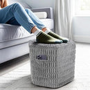 Hexagon Pouf Ottoman Stuffed with 2 Pockets & Handle, Comfort Corduroy Poufs, Non-Slip Foot Stool Storage Ottoman, Foam Floor Poufs Foot Rest for Couch, Bedroom (Gray) by CozyNest Decor