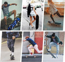 Skateboard,31 x 8 Inch Complete Skateboard, 8-Layer Maple Wood Deck Double Kick Standard Skateboards for Kids, Teens, Adult, Beginner by TinyTreasures Baby Boutique
