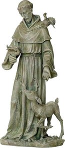 Joseph's Studio by Roman, 36.5" H St. Francis with a Fawn Garden Statue, Religious Outdoor Decor by GreenHaven Gardens