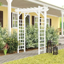 Dura-Trel PVC Garden Arbor, Arch Support for Climbing Plants, Providence, White, 64" x 85" by GreenHaven Gardens