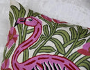 William Morris Flamingo Floral Pillow Cover - Hand Embroidered Modern Flower Pillowcase, Outdoor Cushion, Suzani Farmhouse Chair Throw, Couch Cushions - Wool, Size 18x18 by CozyNest Decor