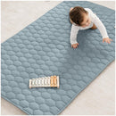 Comfy Cubs Rectangle Kids Play Mat - Small 36 x 60 inches Soft Quilted Baby Floor Mat with Non-Slip Bottom - Plush Design for Toddlers' Playtime and Relaxation - Comfortable and Durable - Pacific Blue by TinyTreasures Baby Boutique