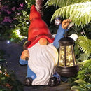 Garden Gnome Statue Solar Light Outdoor Decorations Figurine with Lantern Led Shovel Sculpture Lawn Patio Yard Porch Outside Christmas Housewarming Gifts for Women Mom Grandma by GreenHaven Gardens