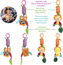 BLOOBLOOMAX Baby Soft Hanging Rattle, Car Seat Stroller Toys with Plush Animal C-Clip Ring for Infant Babies Boys and Girls 3 6 9 to 12 Months (4pcs) by TinyTreasures Baby Boutique